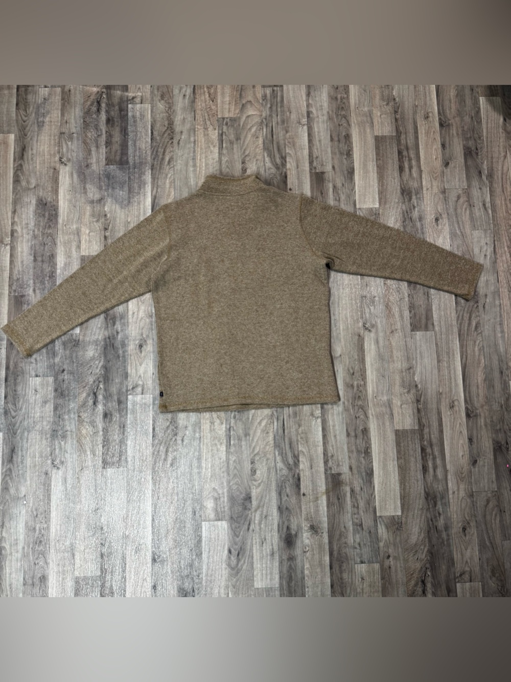 GAP XL Brown Heather Quarter Zip Pullover Sweater Mock Neck Cozy - Picture 2 of 4
